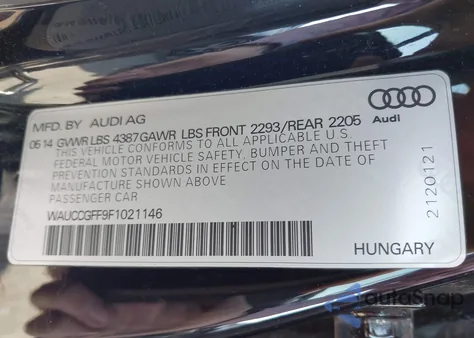 2015 Audi A3 1.8T Premium из США, поврежденный, VIN WAUCCGFF9F1021146